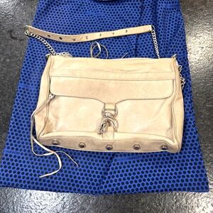 Rebecca Minkoff Cream Shoulder Bag with Front‎ Flap